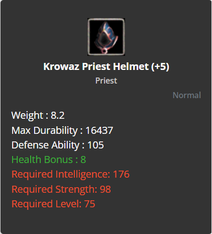 Krowaz Priest Helmet +5